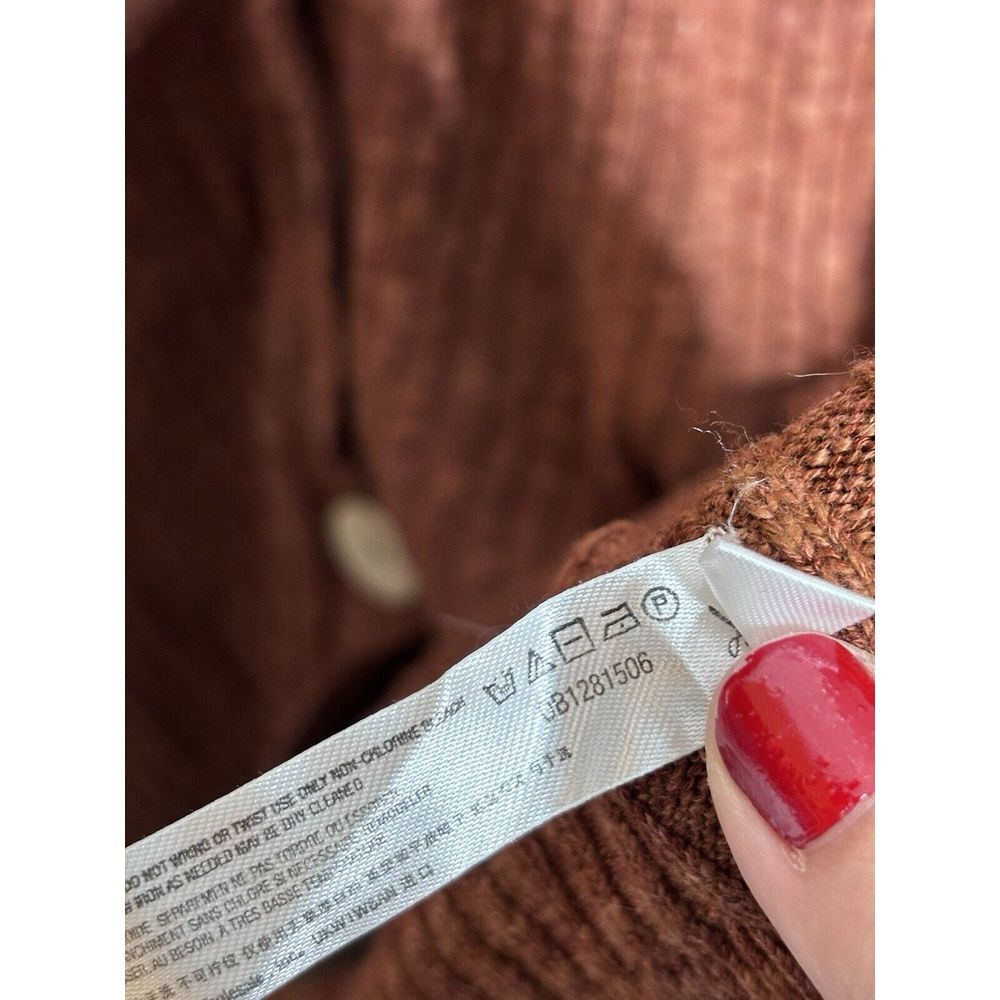 Free People Rust Red Ribbed Button-Up Cardigan - Picture 5 of 5